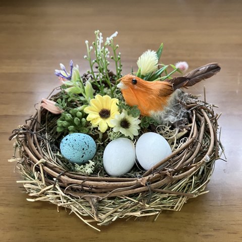 オレンジ色の鳥の巣