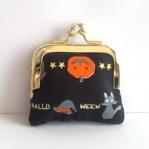 ■角型■小さいがま口：ちっちゃいがま口：角224：かわいいがまぐち：小さい財布：littlie purse：ハロウィン,Halloween,お化け,かぼちゃ