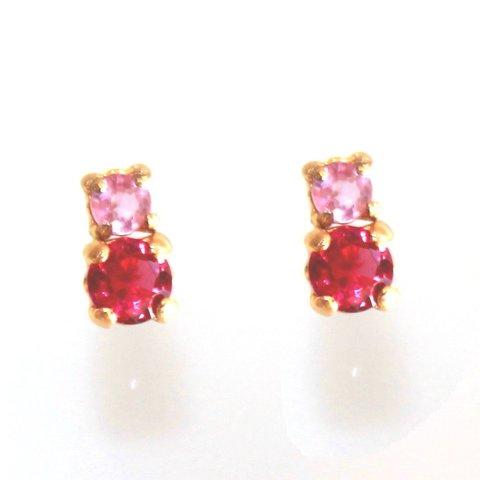 - pink - Ruby & Pink Sapphire Earrings