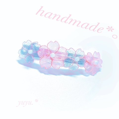 No.1桜シリーズ ❁⃘*.ﾟ桜のバレッタ、ヘアクリップ