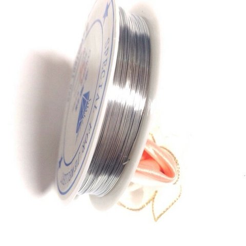 シルバーカラー銅線ワイヤー　太さ　約０．４mm･･･１巻（約１５ｍ程度）