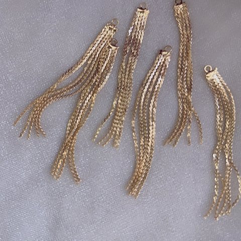 【在庫限り】4pcs)2665)メタルチェーン)wave gold#1g