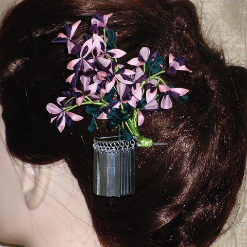 萩の花 簪 #T052 つまみ細工の髪飾り