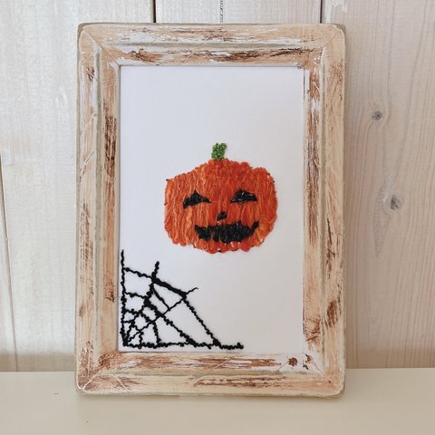 ＊手織り＊weavingcard「ハロウィンカボチャ🎃」