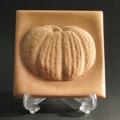 彫刻「かぼちゃ」/ Wood relief『Punpkin』