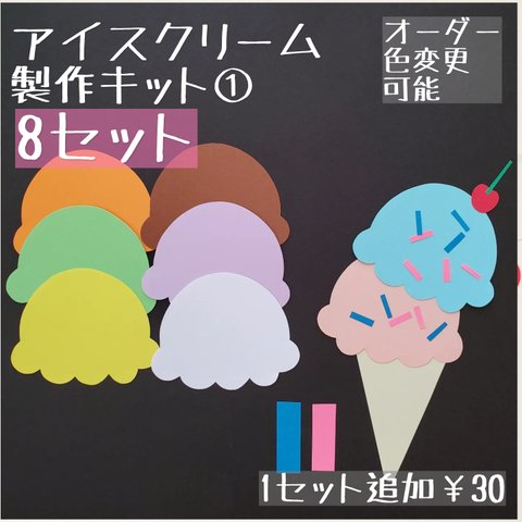 《アイスクリーム製作キット①》　夏製作　壁面飾り　保育