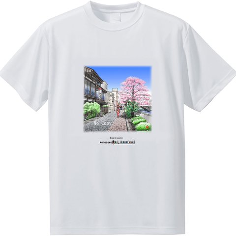 手描き風景スケッチTシャツ（金沢・古い町並み）