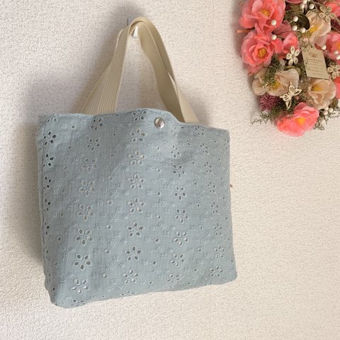 刺繍生地の春バッグ＊