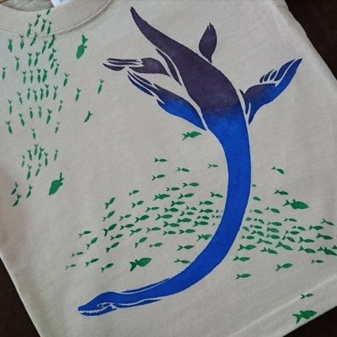 プレシオサウルシス・Kids Tシャツ(ベージュ)　plesiosaurus　T-shirt