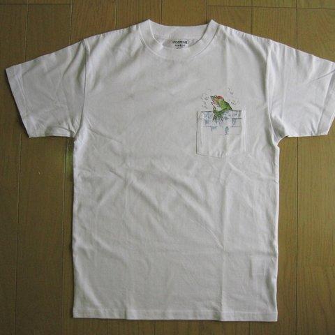 鳥獣戯画　半そでTシャツSサイズ 温泉カエル　（送料無料）