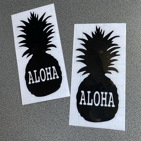 USA 【 ALOHA パイナップル 】Hawaii sticker ステッカー お得2枚セット 【カラー選択可】 送料無料♪