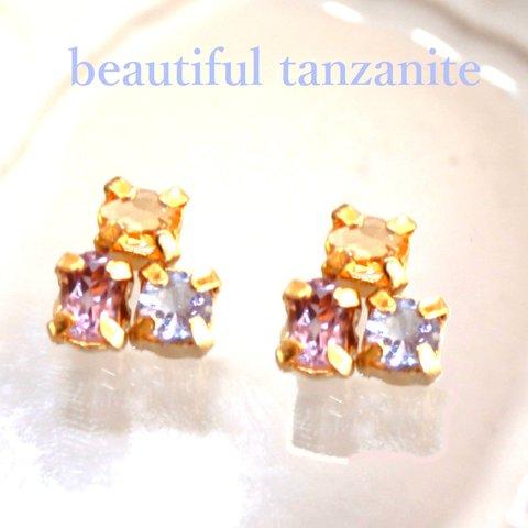 -beautiful tanzanite-Citrine & Amethyst & Tanzanite Earrings