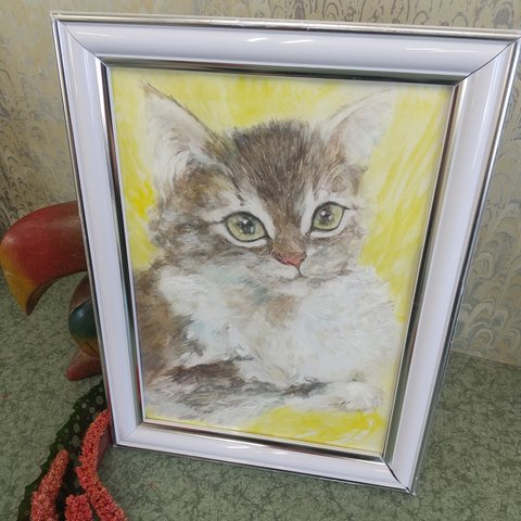 水彩画 猫 原画