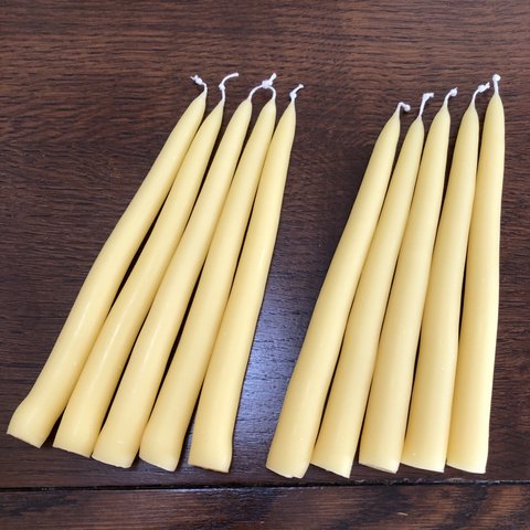 蜜蝋テーパーキャンドル　10本セット　たまご色