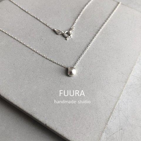 melt necklace silver SS size /シルバー/ネックレス/溶かした銀/シンプル