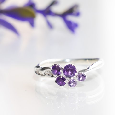 芳しい紫の花✧ラベンダーリング シルバー アメジスト《送料無料》