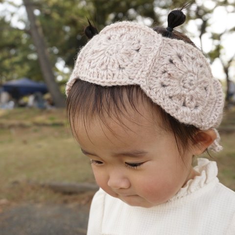 クロッシェヘアバンド ⌇ お花モチーフ　ヘアアクセサリー