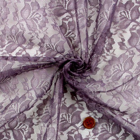 【お値打ち】　ラッセルレース生地　紫　（約150ｃｍ×約50ｃｍ）　【ハンドメイドのための小さな布】　la820