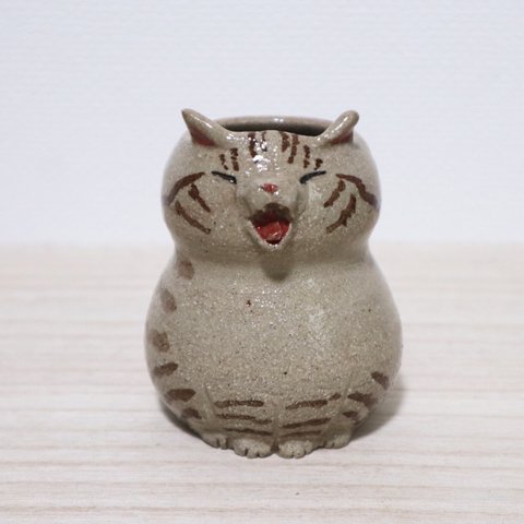 にゃんこ花器🐈(茶トラ)