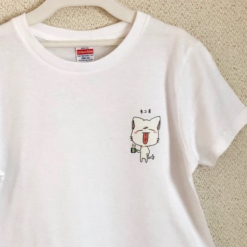 ねこ舌Tシャツ　5.6オンス『白』
