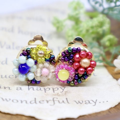 [Clip-on Earrings]Flower garden earrings #73