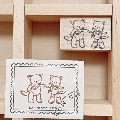 なかよしねこぐるみスタンプ　【20㎜×30㎜】