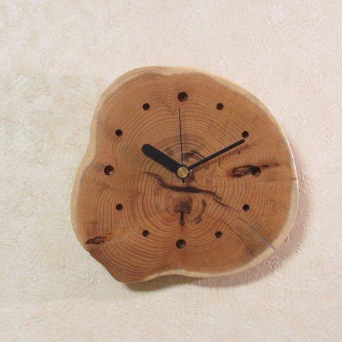 縁起の良い木【いちい（一位）輪切り】木製時計10（掛け時計）