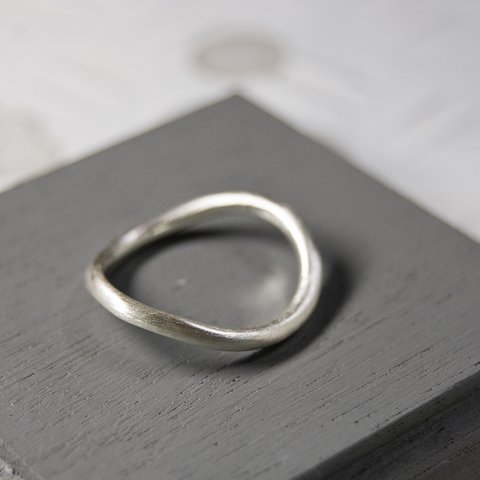 つや消し シルバーウェーブプレーンリング 2.0mm幅 マット｜SILVER RING｜545