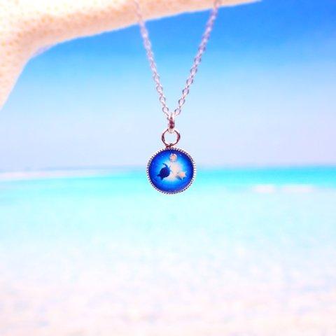 カメの大人可愛いシルバーネックレス♡ホヌ 沖縄 海 アクセサリー かわいい