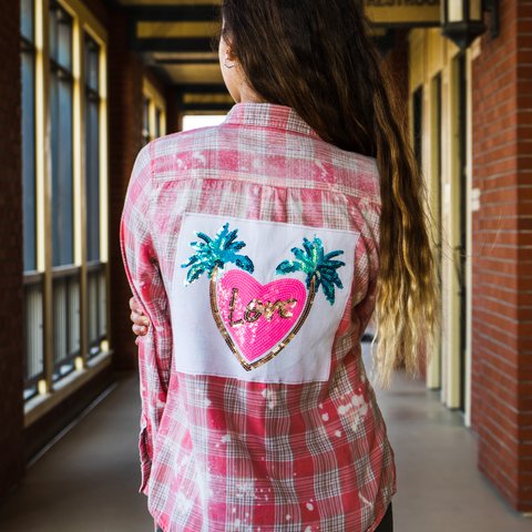 🇺🇸 Love - Palm tree ピンクシャツ