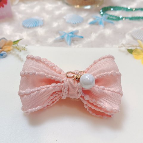 ワンコ用バレッタ♡Come spring❁ピンク