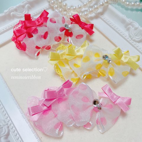 犬リボン♡フワフワドットwithトリプルribbon