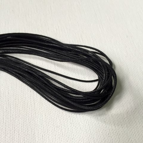 再販 コットンの紐　黒色　約10m, 1mm