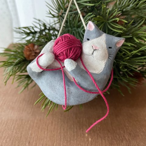 毛糸玉ねこ〈Xmasオーナメント〉