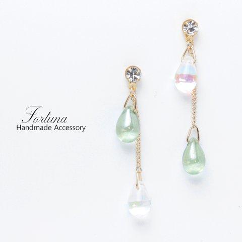 チェコドロップ~GREEN~(531) ピアス/ノンホールピアス/樹脂ピアス