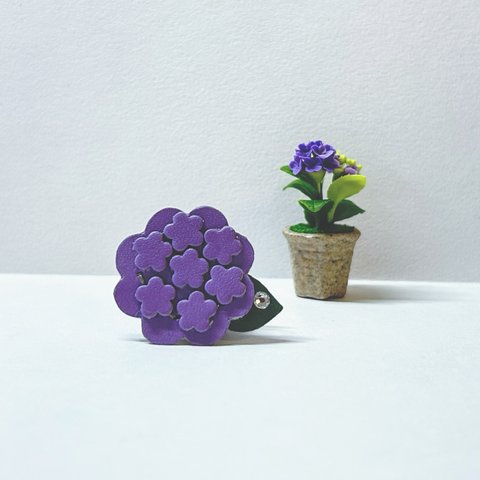 小さな紫陽花バッグ　紫