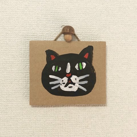 【送料無料】 ダンボール原画   「ハチワレ猫」
