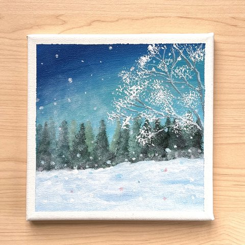 アクリル画《原画》　✴︎ 楽しい雪の日 ✴︎ 