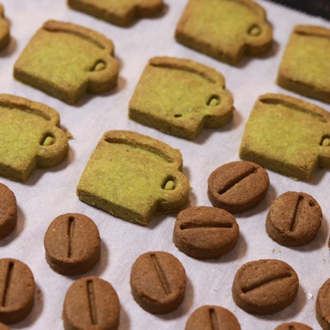 スギナ＆ほうじ茶の米粉クッキー(コーヒー柄)×5個セット／米粉の農園おやつ／