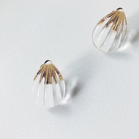 transparent 03 イヤリング  ピアス  ノンホールピアス ハンドメイド アクセサリー ファッション  handmade simple シンプル  ナチュラル ゴールド  