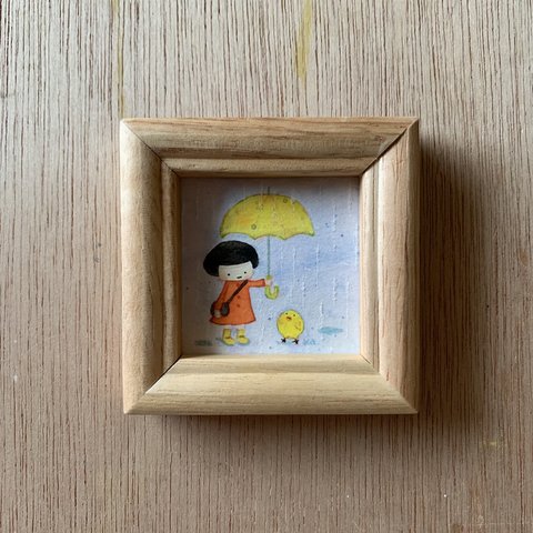 sold out「黄色い傘」ミニ額　原画