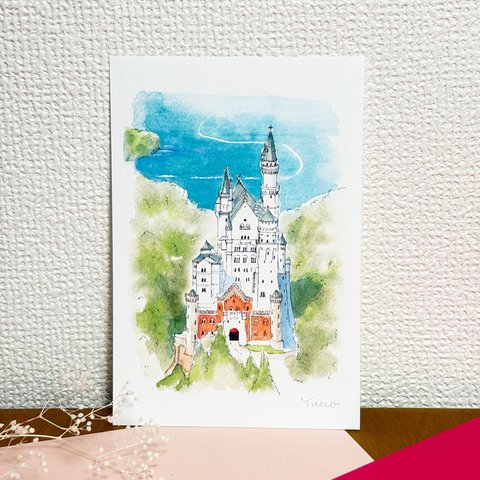 「ノイシュバンシュタイン城（ドイツ）」Neuschwanstein Castle/Germany  postcard  2 for 400 yen