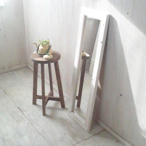 無垢材で造る家具　アンティーク風　姿見鏡　ミラー　床置き・壁掛け