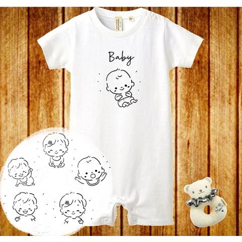 Ｂａｂｙイラストロンパース＆Ｔシャツ★ロンパース・Ｔシャツ★リンクコーデ☆マタニティフォトにも★ 