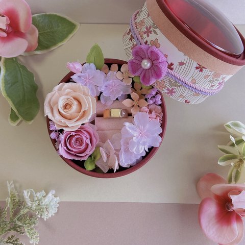 桜のリングピロー　桜リングケース