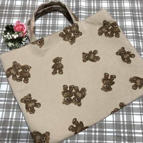 再販♡レッスンバッグ・通園バッグ❁︎くまベージュ