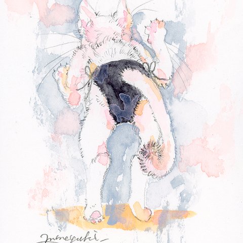 絵画『Cat in side-string pantie』