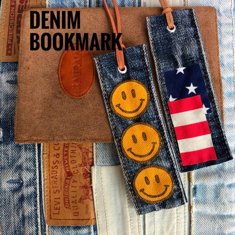 ☆2個セット・DENIM  BOOKMARK☆デニムブックマーク　栞☆