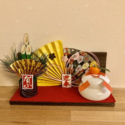 門松と鏡餅のお正月飾り　玄関インテリア雑貨