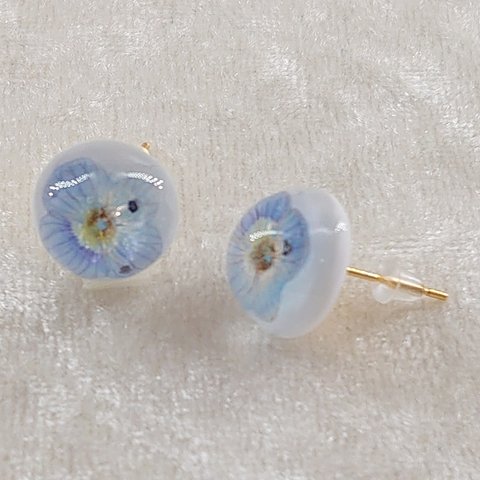 【お花畑レジン】オオイヌノフグリ　ピアス